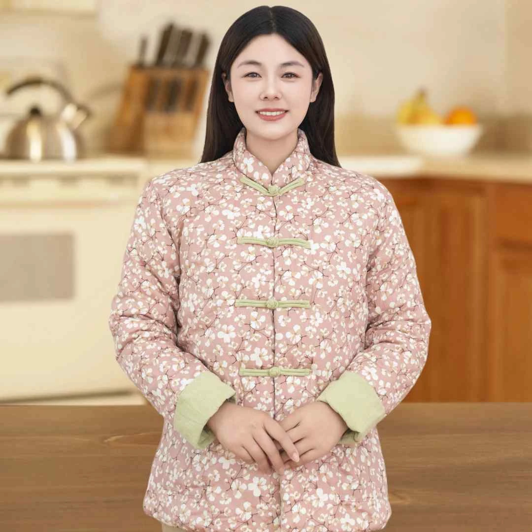棉花袄民族风女士加厚保暖棉衣纯棉花手工棉服中青年妈妈冬季必备