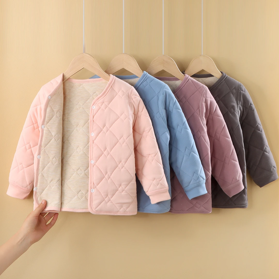 【校服神器】蚕丝羊毛加厚棉袄儿童保暖上衣秋冬三层夹绒内穿外穿