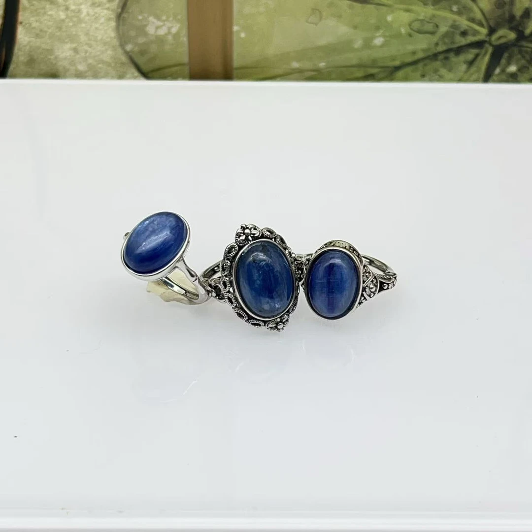 天然蓝晶石蛋面戒指 K130—多样性发