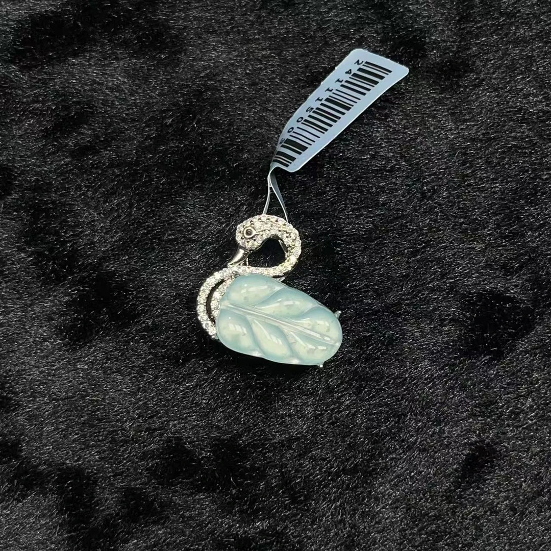 天然a货翡翠高冰蓝水大业有成天鹅吊坠 C483—多样性发