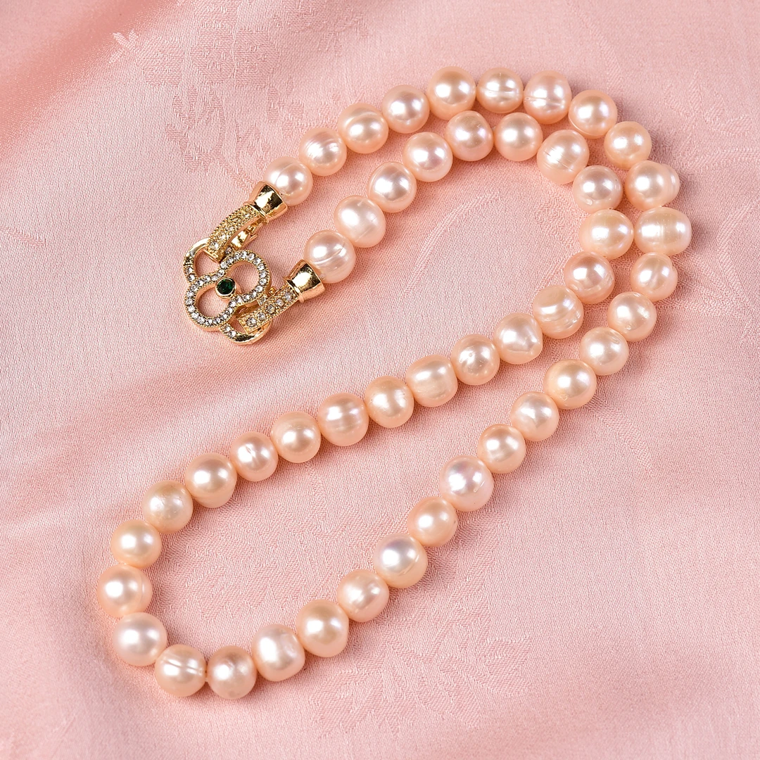 天然粉色淡水珍珠妈妈项链 母亲节送妈妈 K628—多样性发