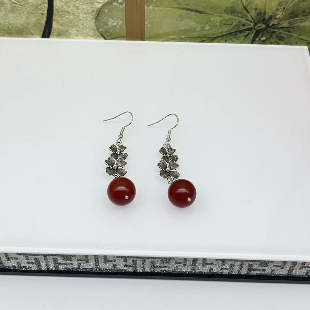 天然红玛瑙耳饰 D211—多样性发