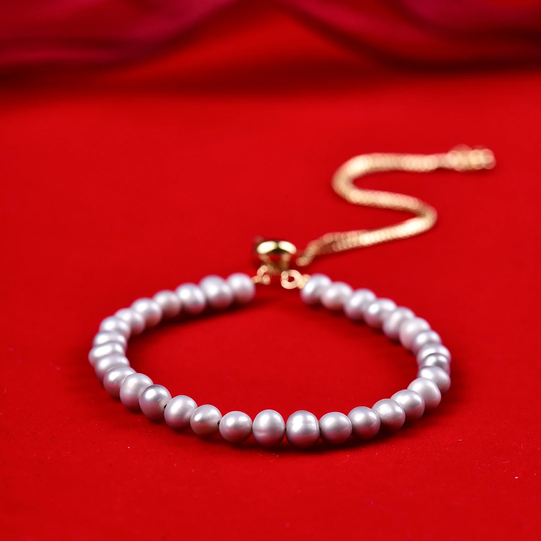 天然淡水灰珍珠手串可抽拉调节款 K783—多样性发一件
