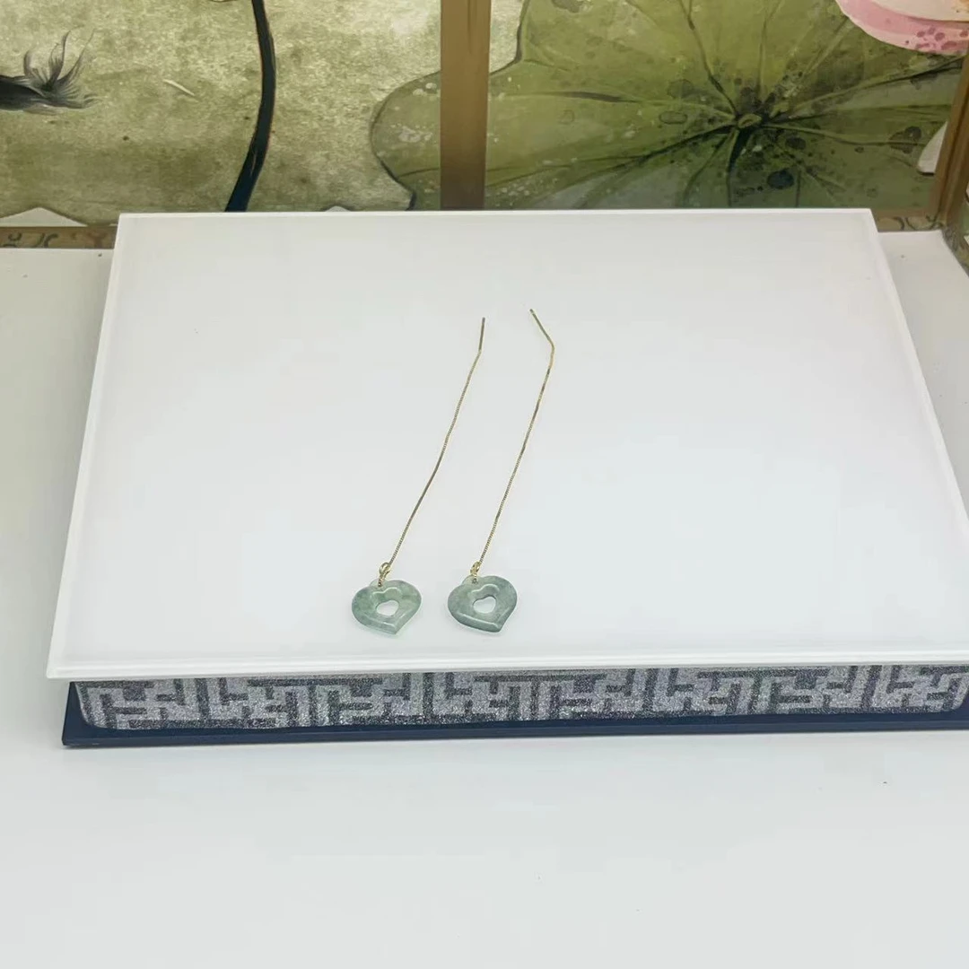 天然a货翡翠爱心耳饰 FC010—多样性发一件