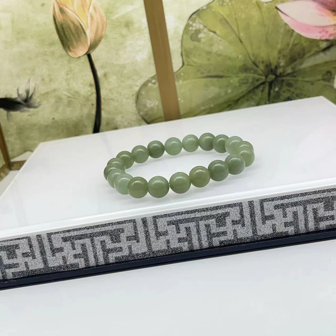 天然新疆高瓷天空蓝和田玉手串 H703—多样性发