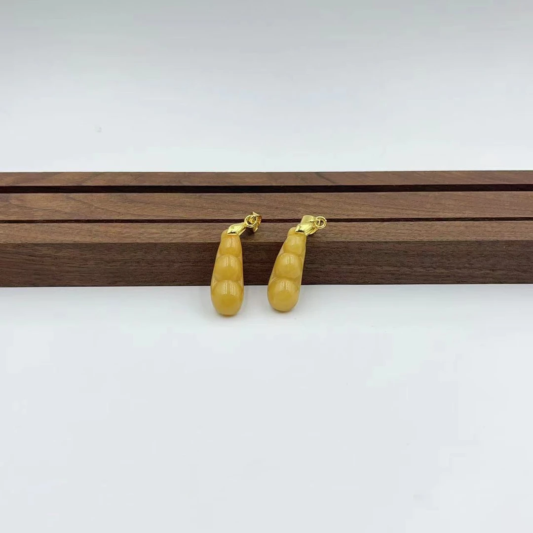 天然缅甸a货翡翠黄翡四季豆吊坠 FC001—多样性发一件