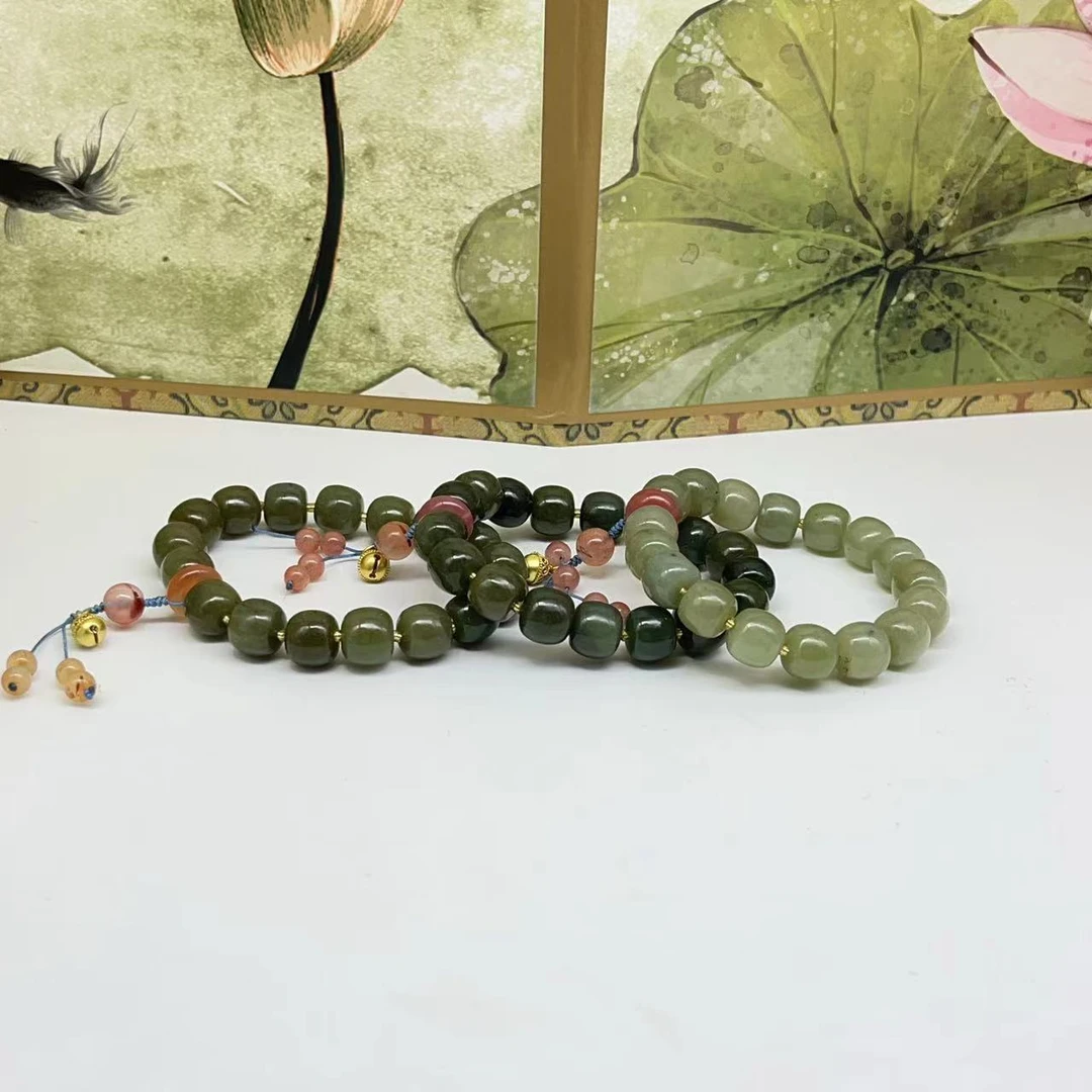 天然新疆和田玉老型珠手工diy手串 H756—多样性发