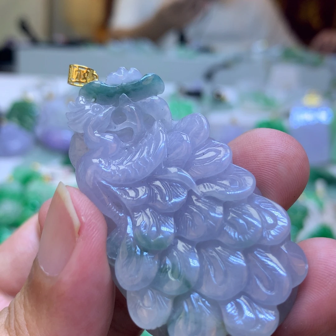 翡翠颈饰18K金镶嵌111111111