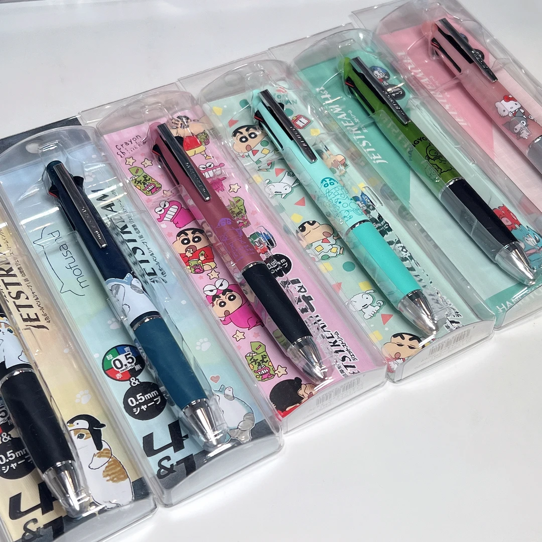 uni/三菱铅笔迪士尼限鲨鱼猫定4+1模块中油笔0.5mm多功能笔三丽鸥