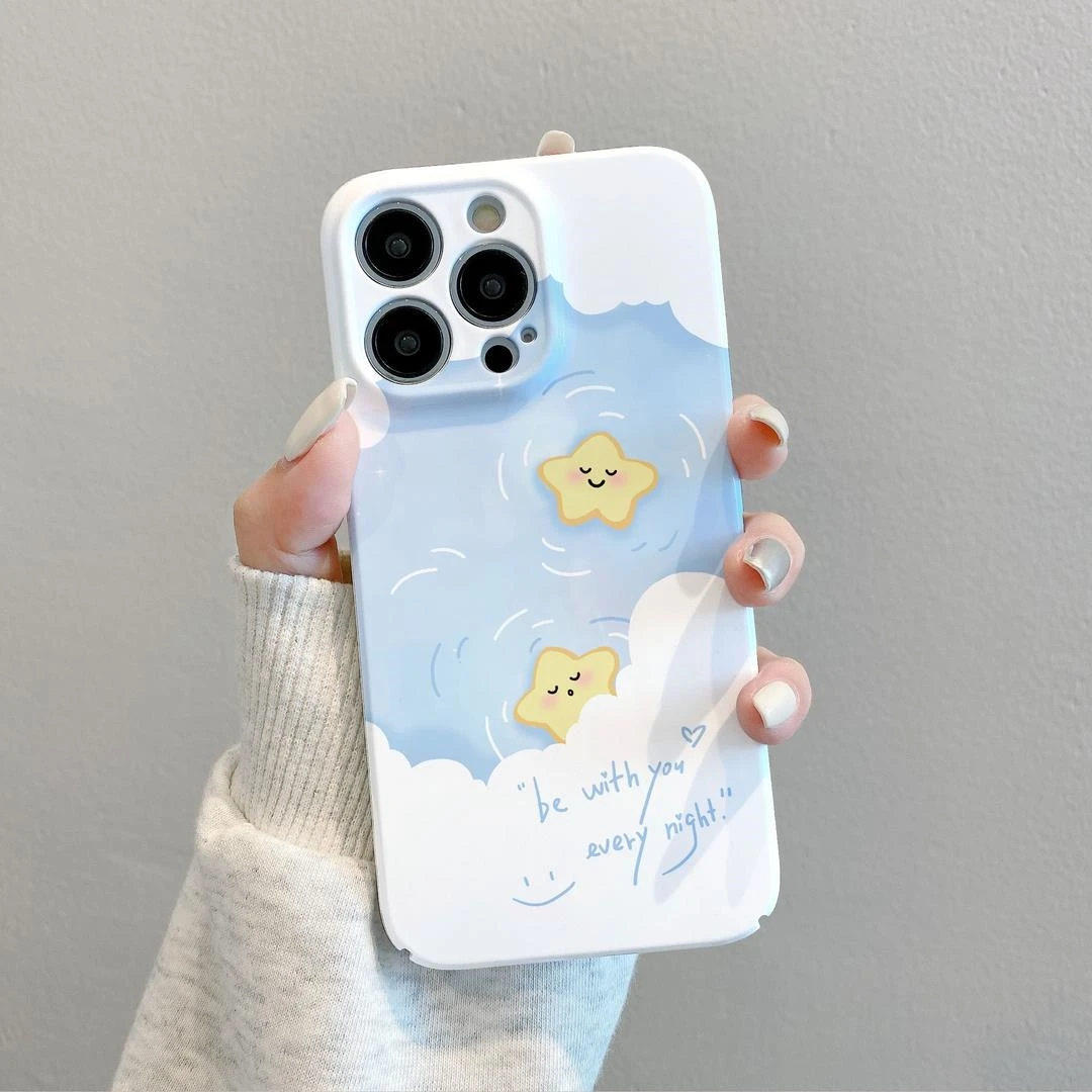 云端星星适用苹果15pro华为oppo小米vivo荣耀菲林手机壳可爱时尚