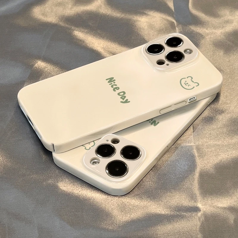 适用于苹果14promax手机壳菲林英文小熊新品套网红xs高级感7plus