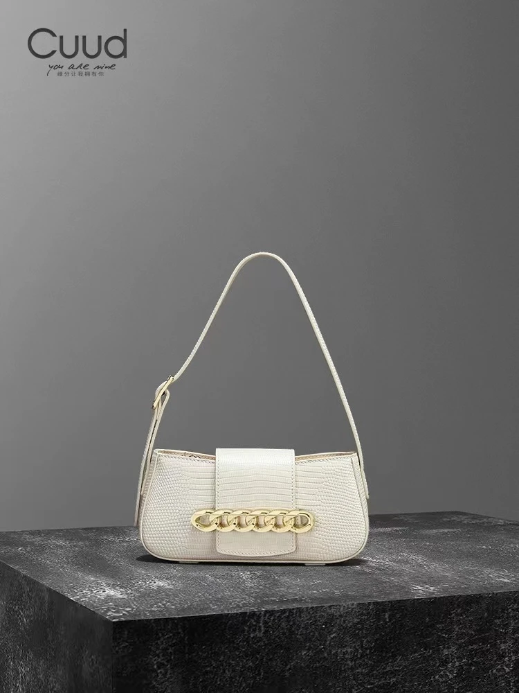 【专柜】Cuud时尚轻奢头层牛皮腋下手提法棍包单肩腋下通勤真皮女包