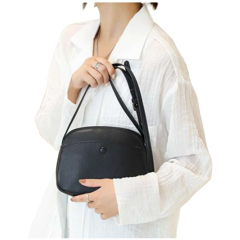 （头层牛皮特价处理）荔枝纹头层牛皮单肩斜挎女包