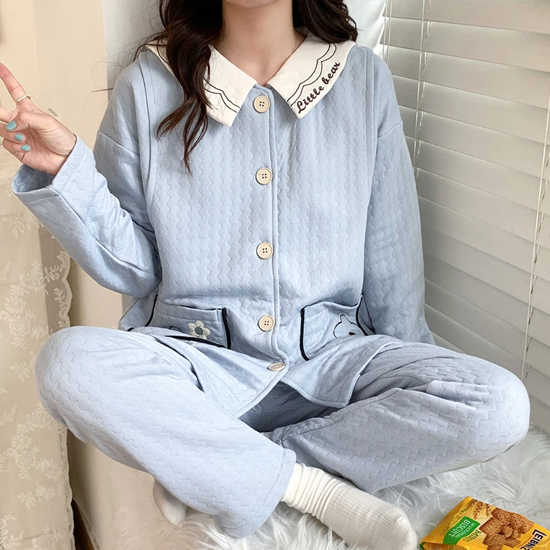 【秋冬-空气棉】月子服秋冬纯棉产后哺乳11-12-1-2月孕妇睡衣家居