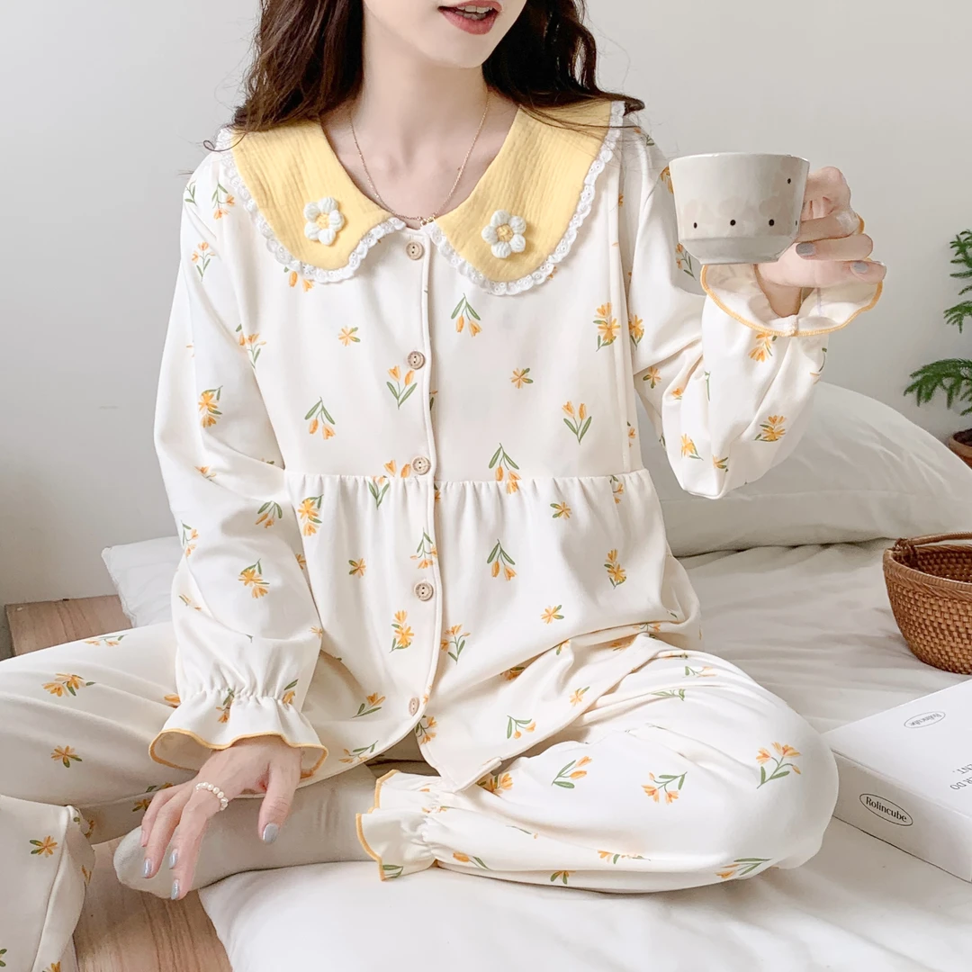 【春夏云感棉-带胸垫】月子服春秋3-8月份产后家居服孕妇睡衣哺乳衣