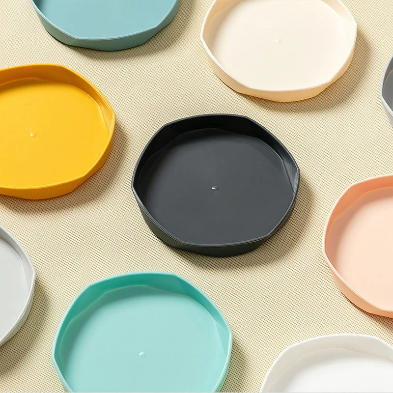 北欧花盆托盘加厚塑料接水盘圆形花盘垫底彩色花盆底座白色底盘托