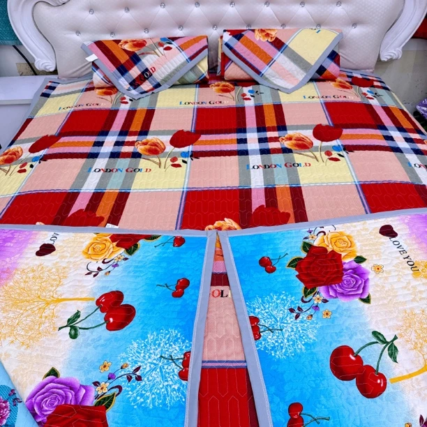 AB面四季通用床盖榻榻米床单绗缝夹棉加厚可机洗成品床单