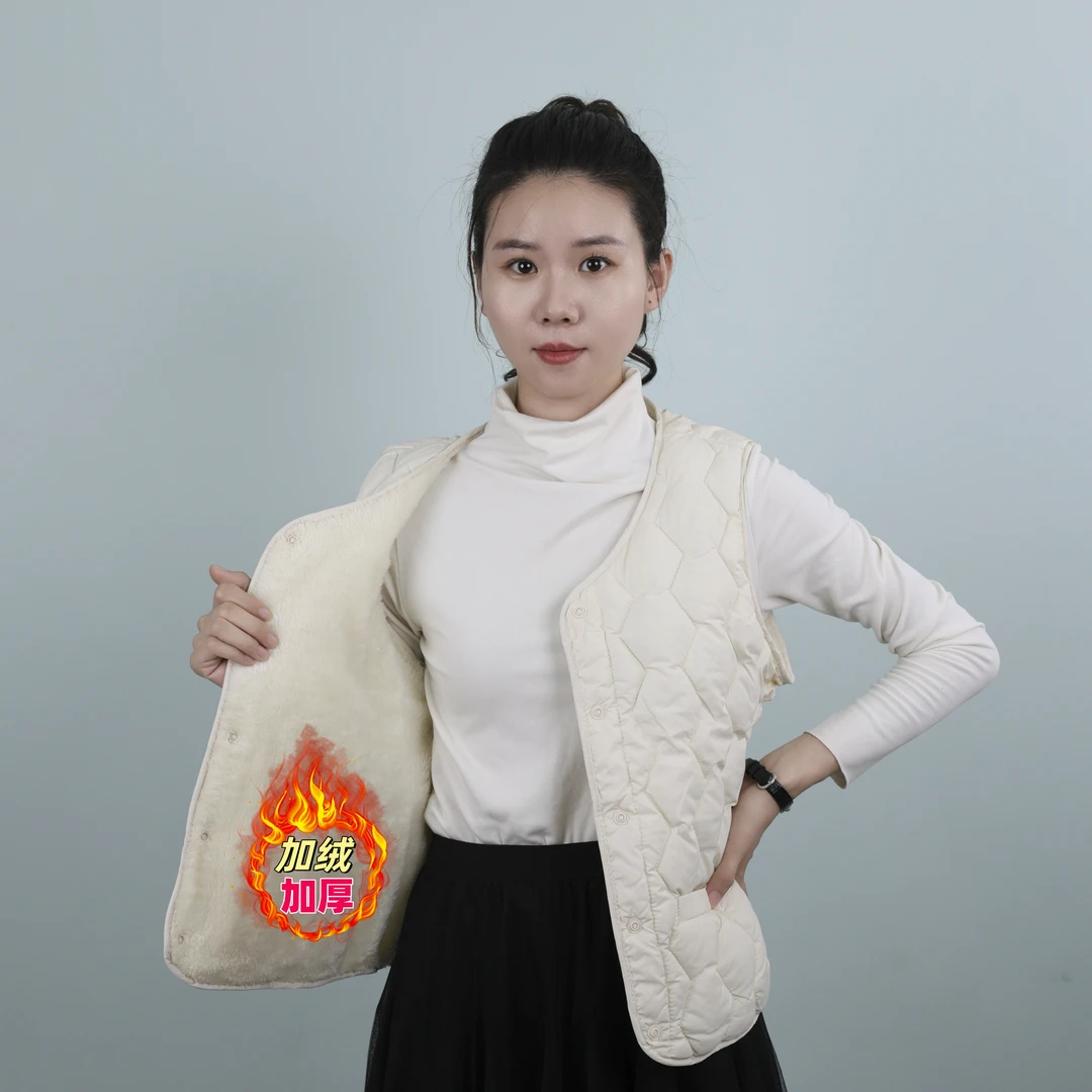 2024新款女士羊羔绒马甲冬季加绒加厚贴身内穿外搭轻薄修身背心