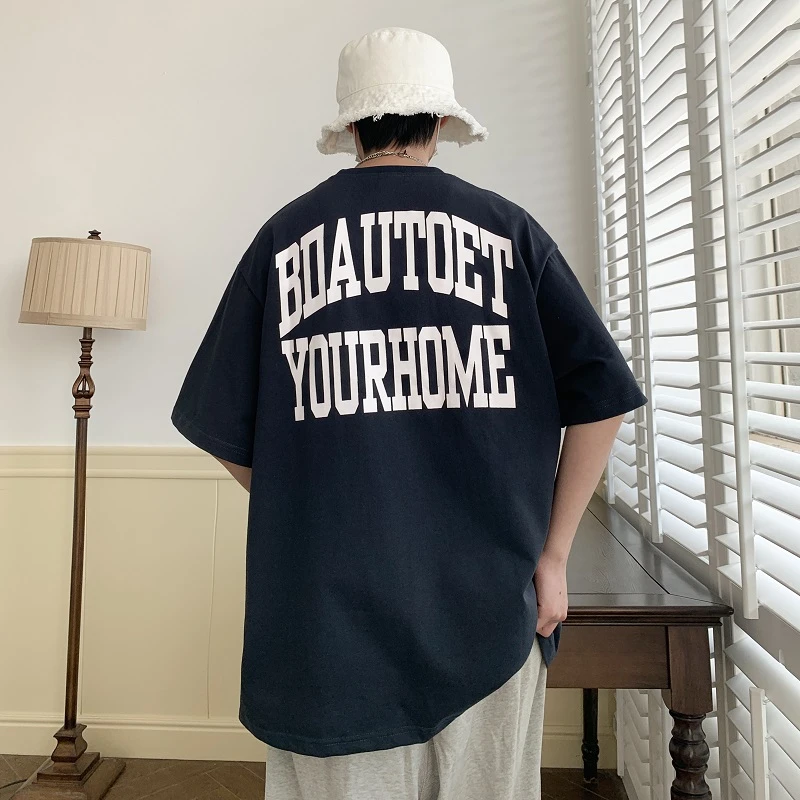 【9785包邮】2023夏新款青少年学生港风印花t恤潮牌ins宽松短袖