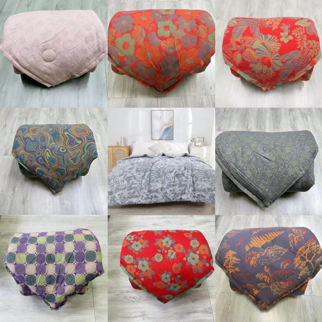 微瑕随机花色不选双层纱双人被2*2.3米（5.5斤左右）