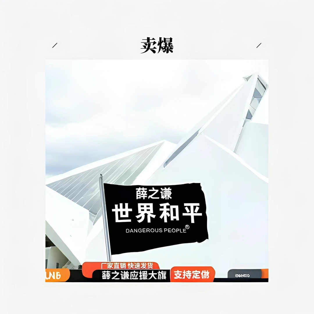 音乐节旗子薛之谦世界和平旗子户外登山手摇旗帜定制双面个性打印