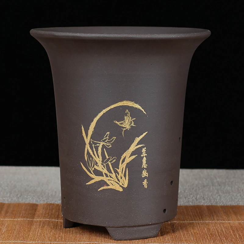 宜兴紫砂兰花盆君子兰花专用盆墨兰蝴蝶兰大花蕙兰盆大号特价花盆