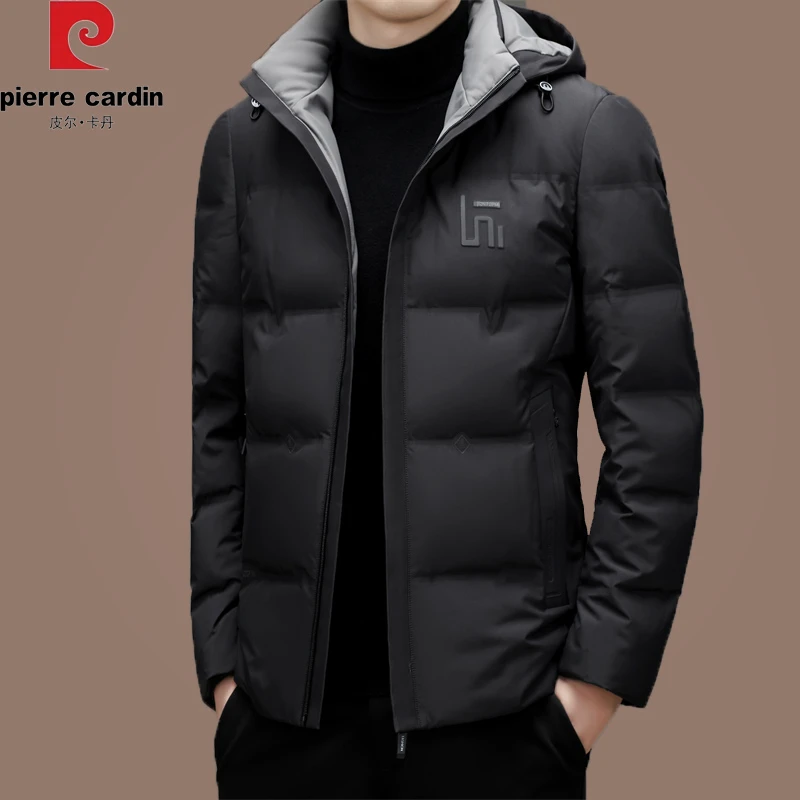 【国际大牌皮尔卡丹】高端羽绒服男款冬季保暖时尚休闲潮流连帽外套