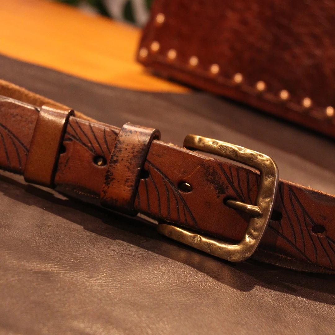 14号男腰带树叶复古腰带MJ287