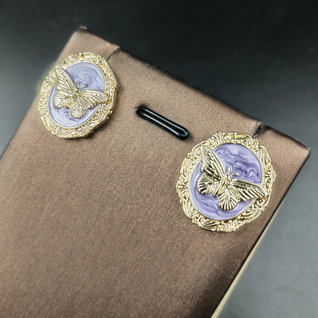 铜合金耳饰 铜合金耳饰 A2226 油画风格轻奢百搭时尚耳饰