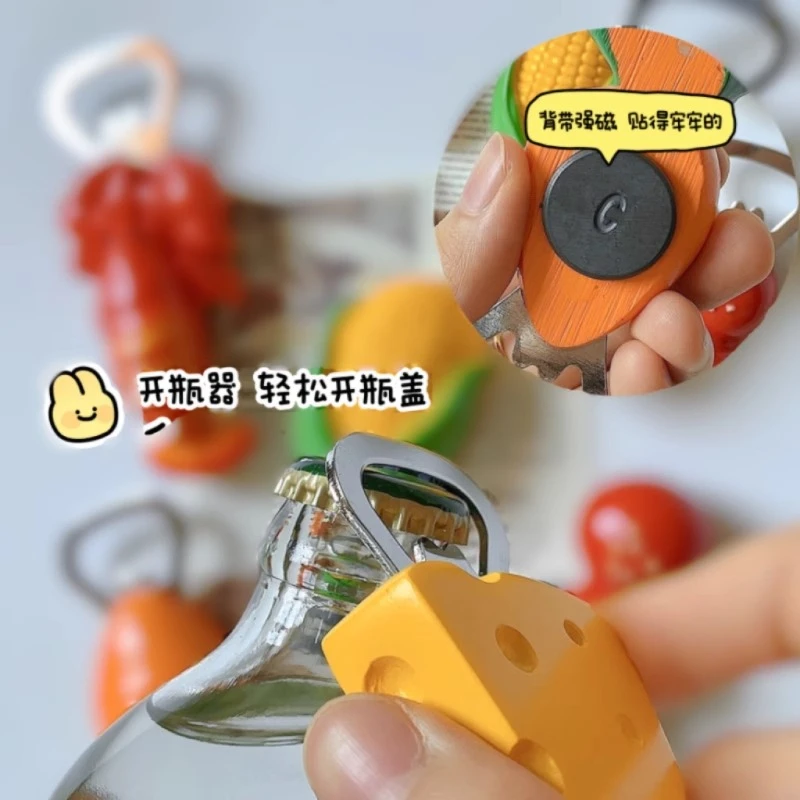 简约可爱创意糖葫芦开瓶器冰箱贴卡通食物啤酒家用开瓶器启瓶器