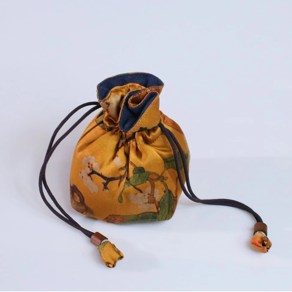 【朴意凡器】轻薄凉滑肌理感 香云纱福袋杯笼（XJBY12）