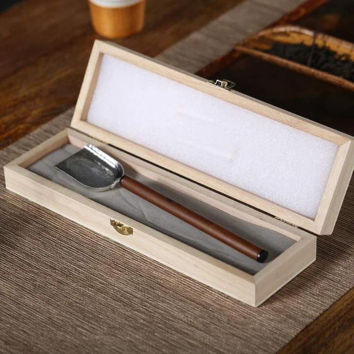 【直播专属】香妃竹银椭圆茶铲  香妃竹手柄手感光滑紫铜原料茶道具