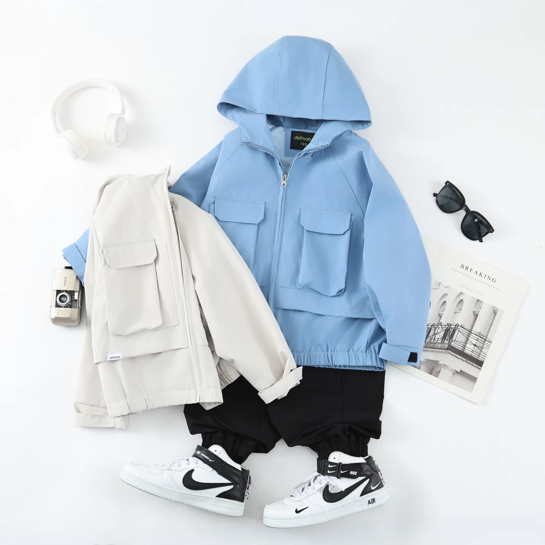 DIDIBABA/滴滴巴巴男女童纯色户外休闲防风中大童外套DCY51050