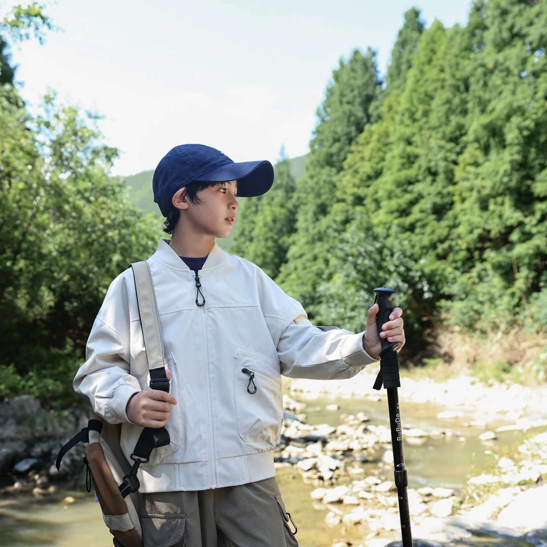 滴滴巴巴童装 男童外套夹克圆领机车风新款中大童DC511