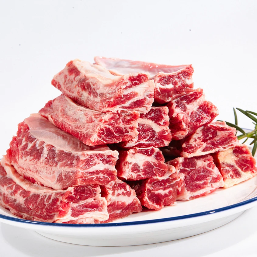 原切去骨牛肋条肉清真谷饲腹肋肉4斤肥瘦相间烤肉穿串红烧块小