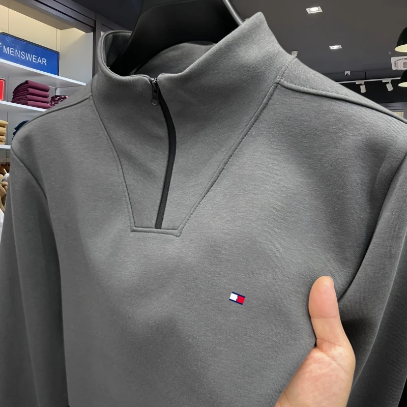 Tommy汤米秋季半拉链卫衣立领男士2024新款时尚户外运动休闲上衣