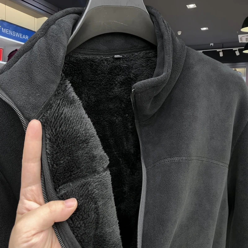 Tommy汤米秋冬奥粒绒外套立领加绒加厚保暖户外运动休闲抓绒衣男