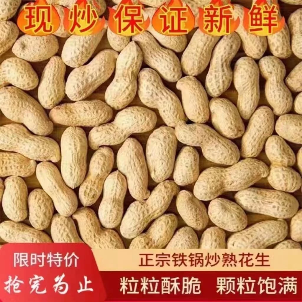 【2023年新货】新货农家铁锅炒花生原味熟花生带壳炒熟花生