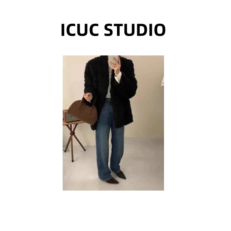 ICUC定制-【轻奢托斯卡纳毛毛外套】冬季新款毛绒中长款小香风929