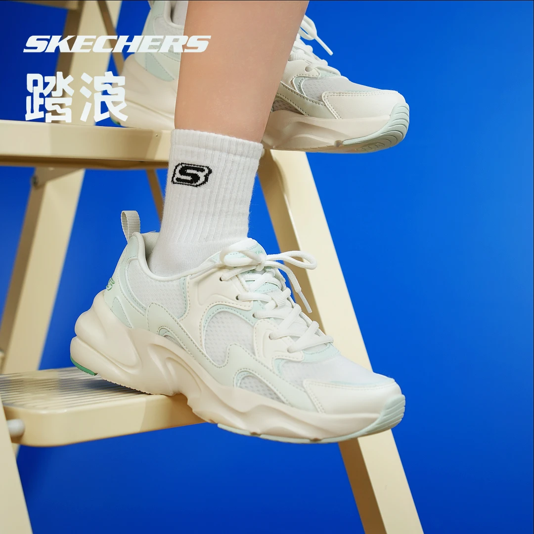 Skechers斯凯奇踏浪老爹鞋人生跑鞋透气网面运动鞋117364/118321