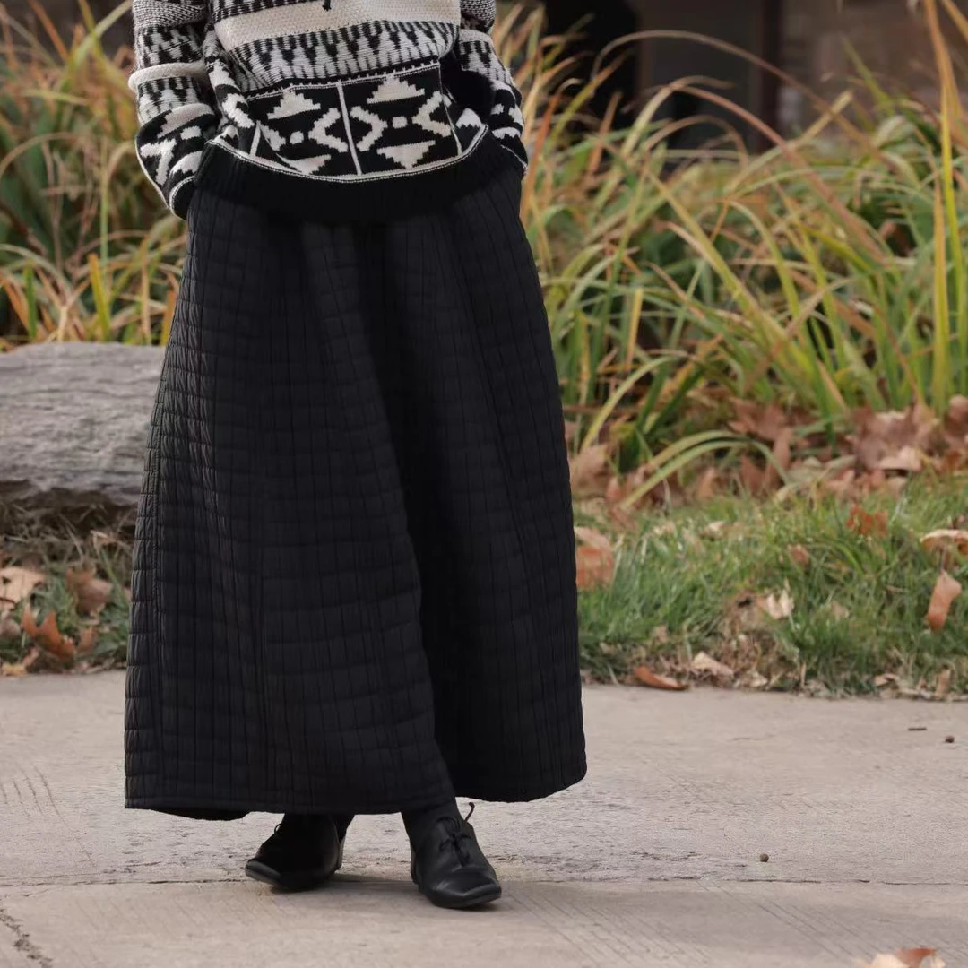 【那尚新品】极简风松紧带气质简约加厚花苞裙