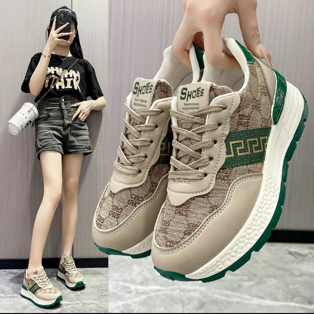 轻奢风时尚拼接厚底女运动女鞋阿甘老爹鞋网红百搭潮流潮鞋