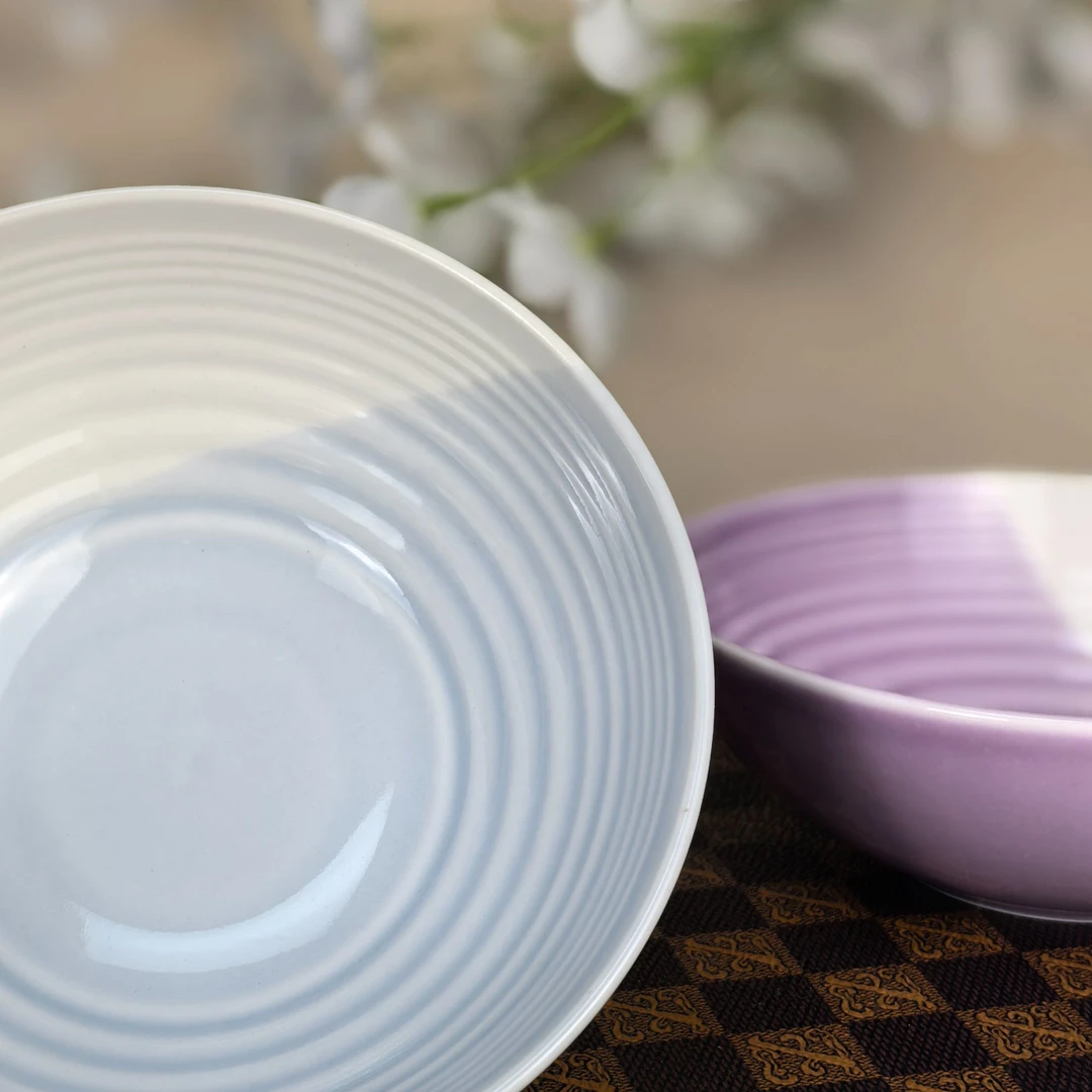 釉下彩陶瓷碗家用好看小碗米饭碗甜品碗火锅小料碗陆升拼色创意