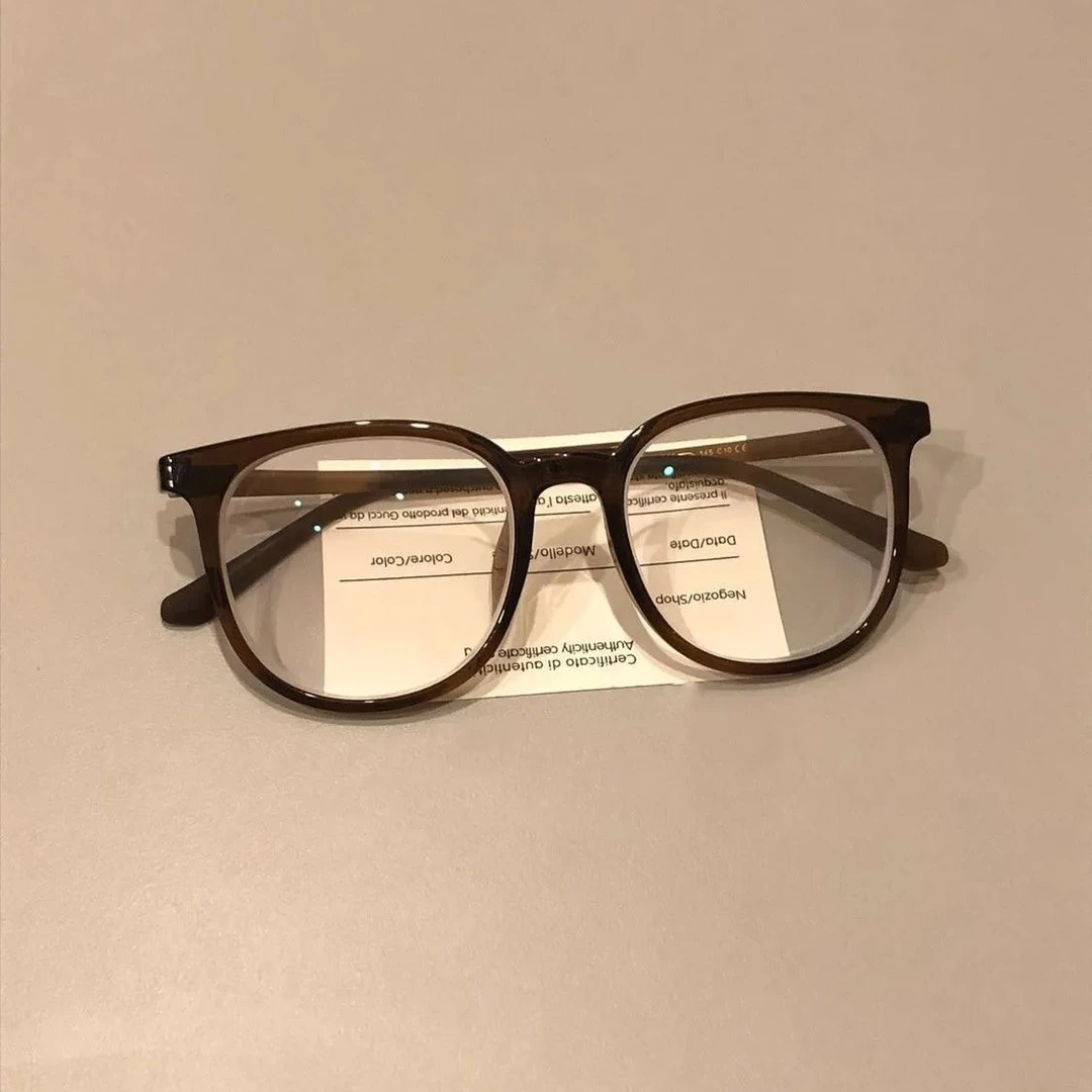 素颜超百搭！韩版时尚神器显白栗子色复古圆框可配近视眼镜框女ins