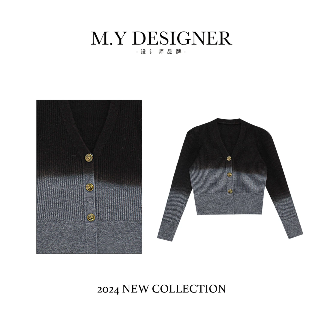 M.Y媛总 2024冬季洋气针织开衫百搭轻奢洋气宽松毛衣1LY417