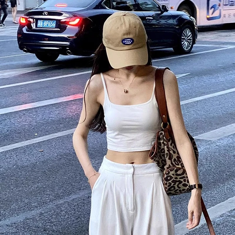 小吊带背心女内搭带胸垫春夏季网红美背文胸一体内衣打底抹胸上衣
