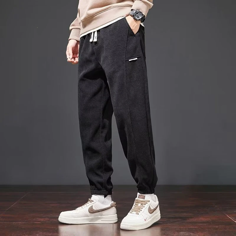 【清仓】加绒加厚休闲裤男款宽松百搭保暖直筒大码灯芯绒裤子男款秋