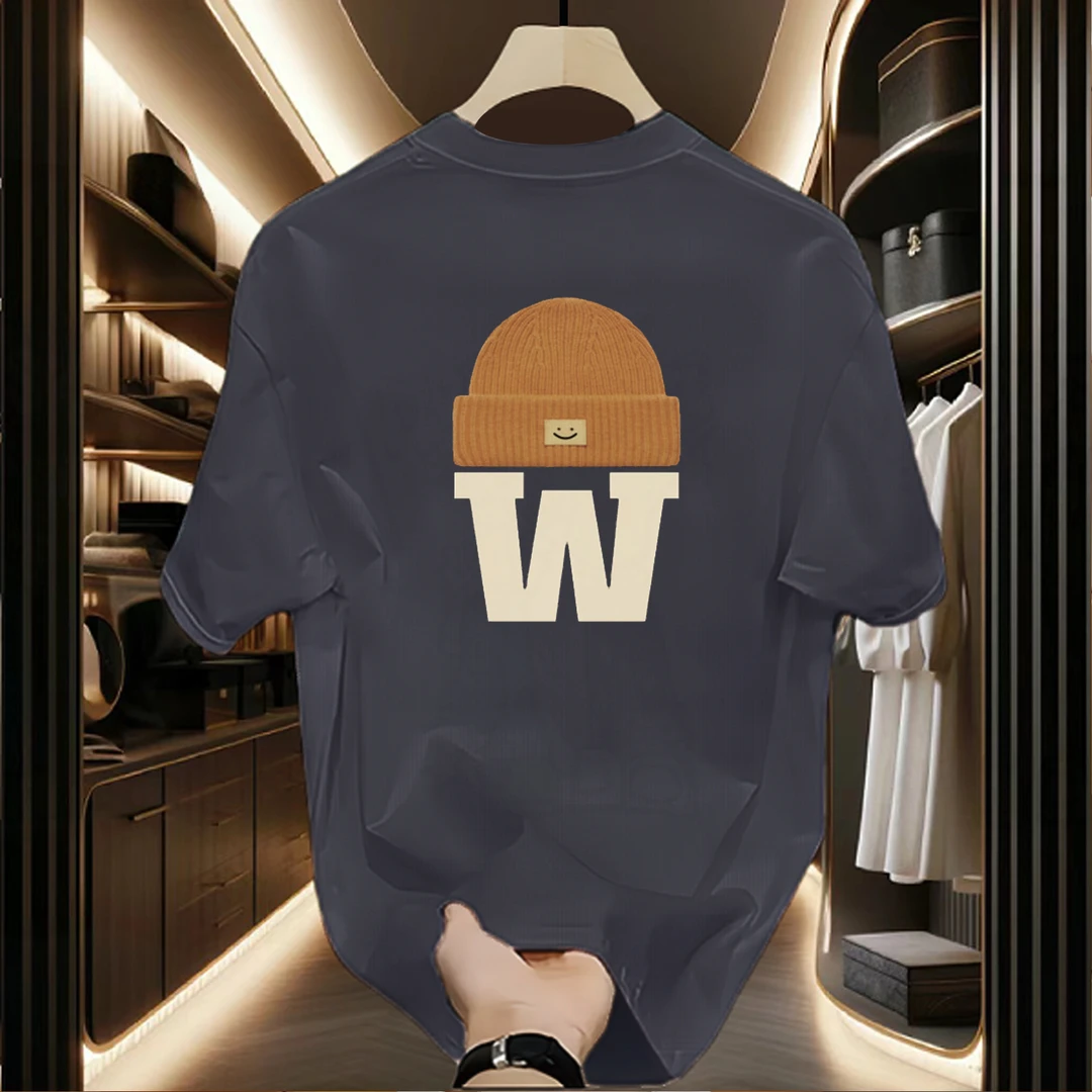 夏装青少年大款短袖潮女t恤宽松男女款2024款洋气时尚遮屁股半袖