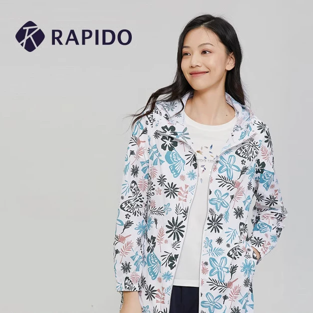 RAPIDO雳霹道新品女士夏印花长款夹克修身轻量上衣外套CP2439J46
