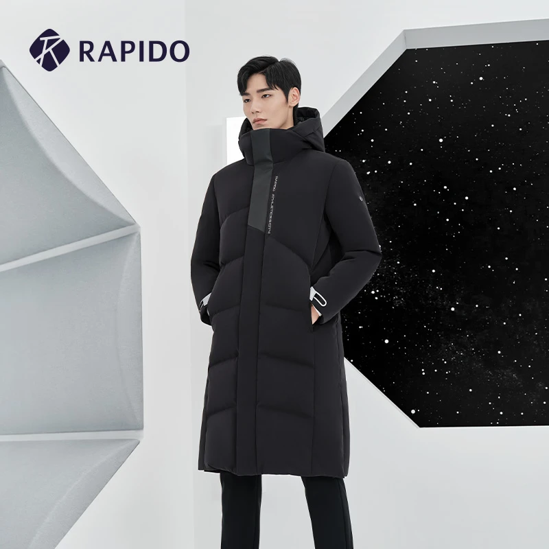 RAPIDO雳霹道2022年秋冬新款男子长款连帽羽绒服 CN2X38X09